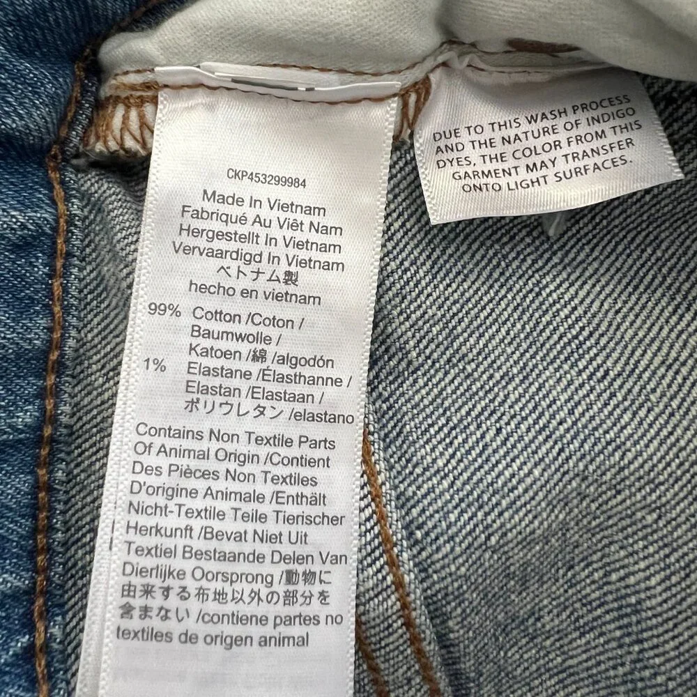 D1-- MADEWELL blue women' cut hem stretch casual perfect vintage jeans 24 - Picture 8 of 10